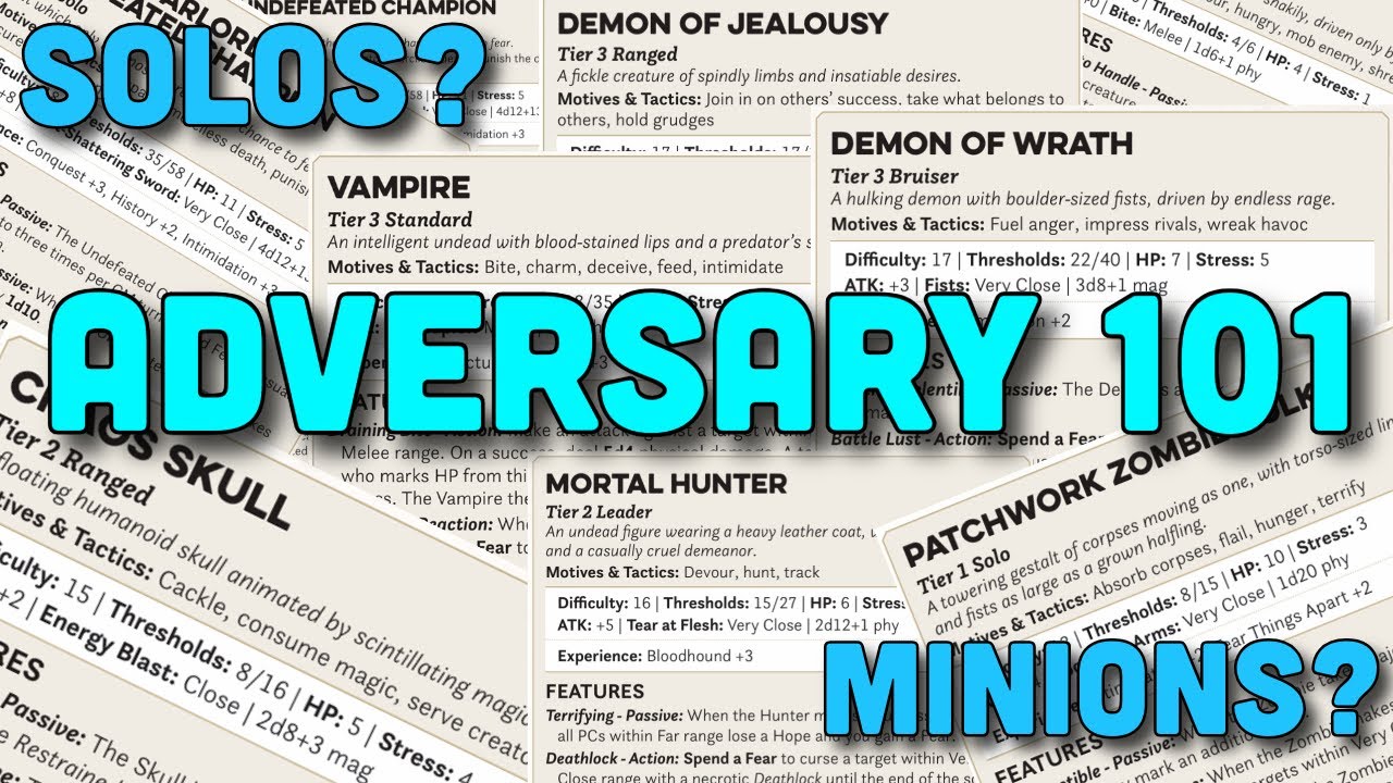 Exploring Adversaries in Daggerheart 101 | Looking at the Stat Blocks and Types of Adversaries.