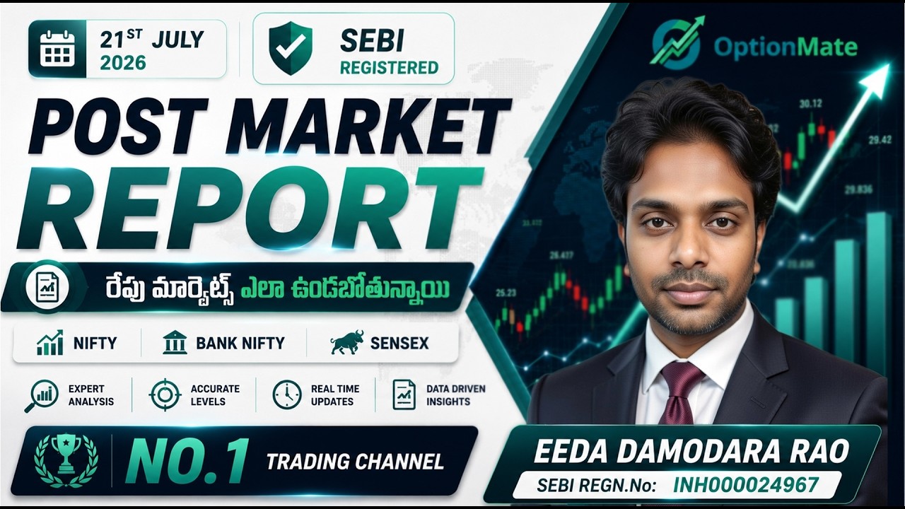 ✅Nifty Analysis for Tomorrow by SEBI Reg. Research Analyst✅|#livetrading #optionmate #niftyTelugu