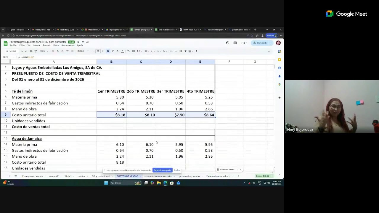 PLANEACION FINANCIERA  presupuesto  GIF Y EL COSTOS DE VENTAS