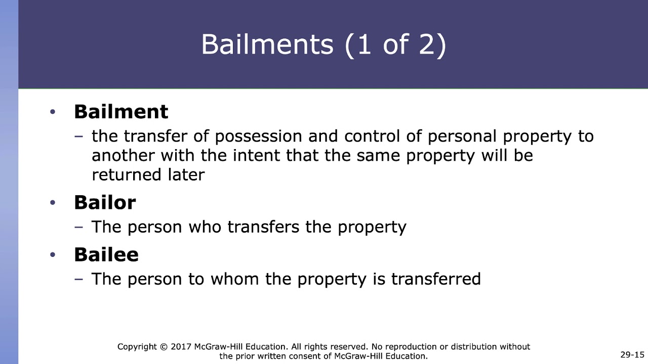 Personal Property & Bailments