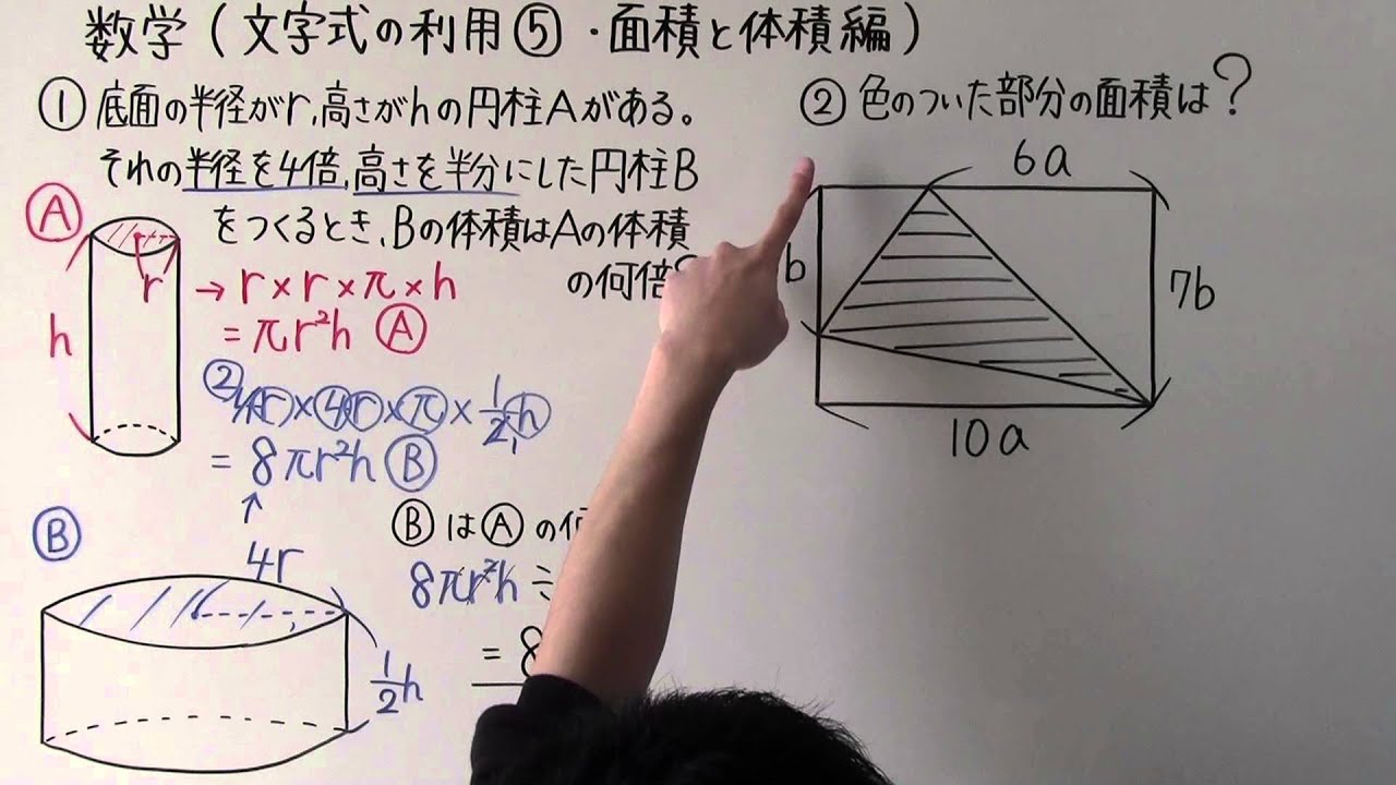 【数学】中2-13 文字式の利用⑤ 面積と体積編