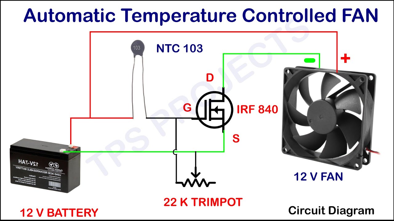 Make an Automatic Temperature Control Sensor using NTC |  Simple Electronic Project | IRF840 MOSFET