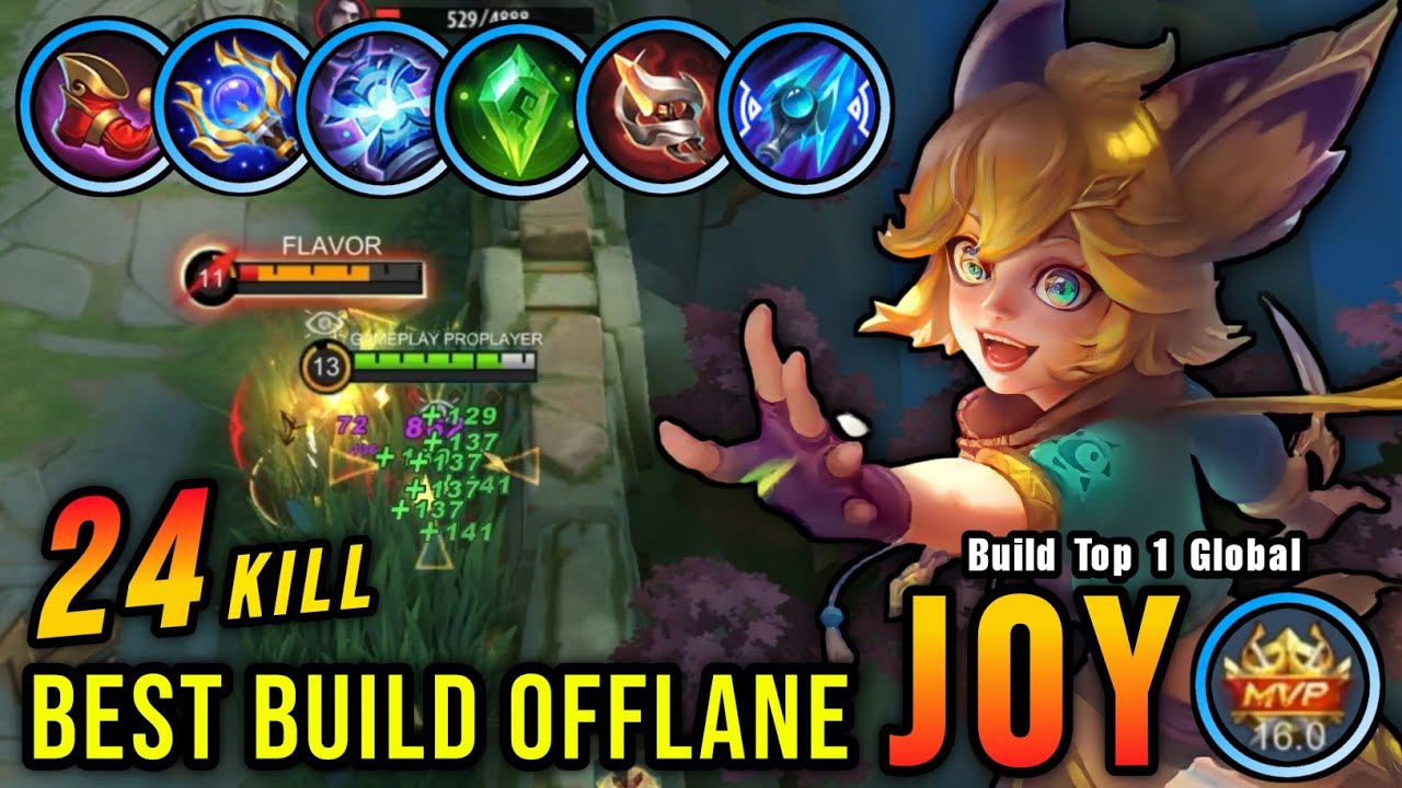 24 Kills!! Joy Best Build Offlane (AUTOWIN) - Build Top 1 Global Joy ~ MLBB