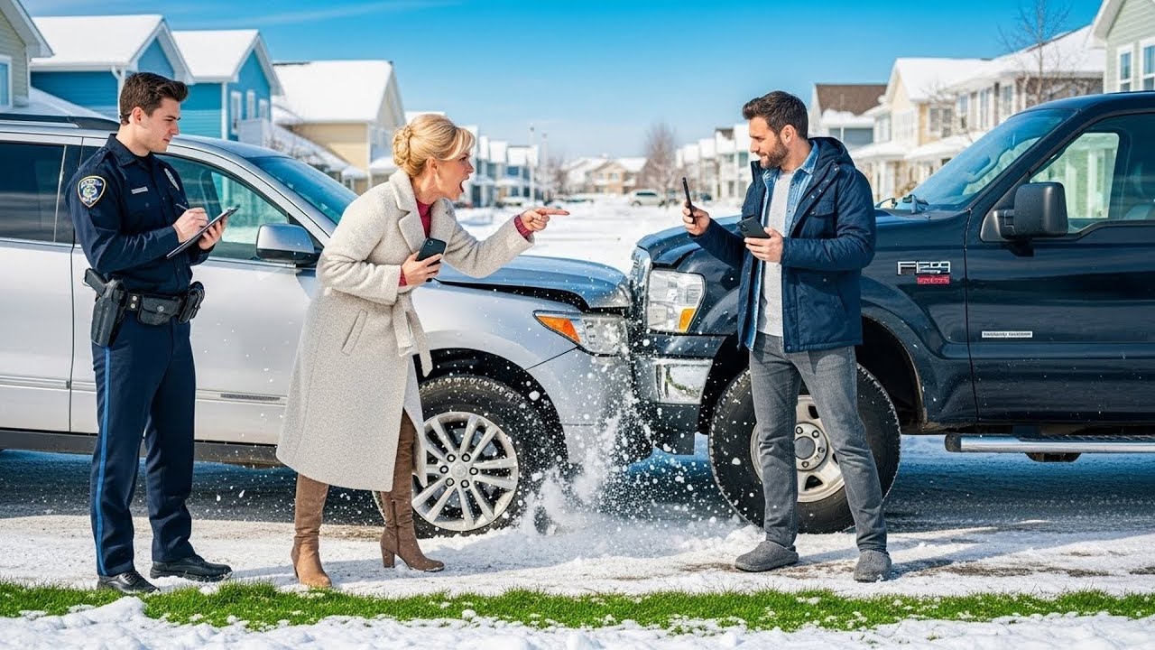HOA Karen Hit My Truck In The Snow, Then Called Police Claiming I Caused The Accident