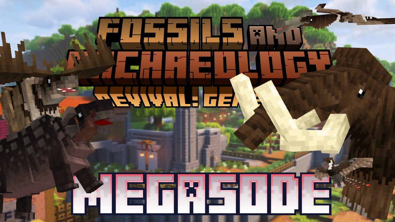 I spent 1500 DAYS Building a MEGA Dinosaur Park - Fossils and Archaeology Survival (Episodes 5-8)