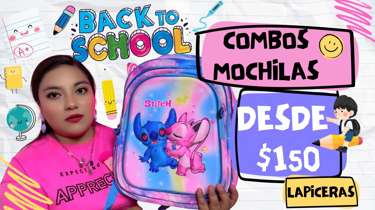Mochilas Desde $100 Pesitos🤑💲Para este Regreso a Clases📚🎒 Variedad de Personajes Te Comparto Donde🤩✨