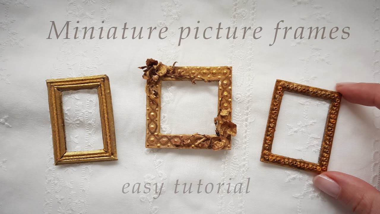 Miniature antique style picture frames easy tutorial DIY | dollhouse furniture | marcos para pintura