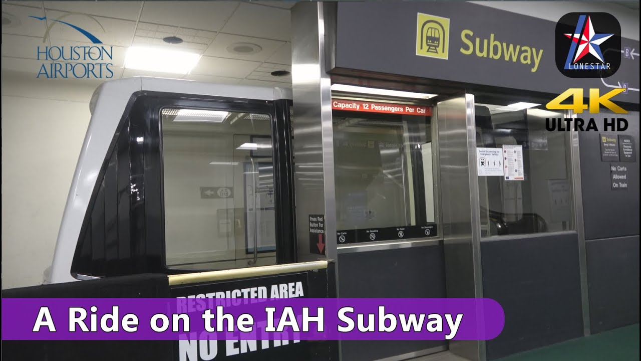 [4K] A Ride on the George Bush Intercontinental Airport Subway | IAH | Houston
