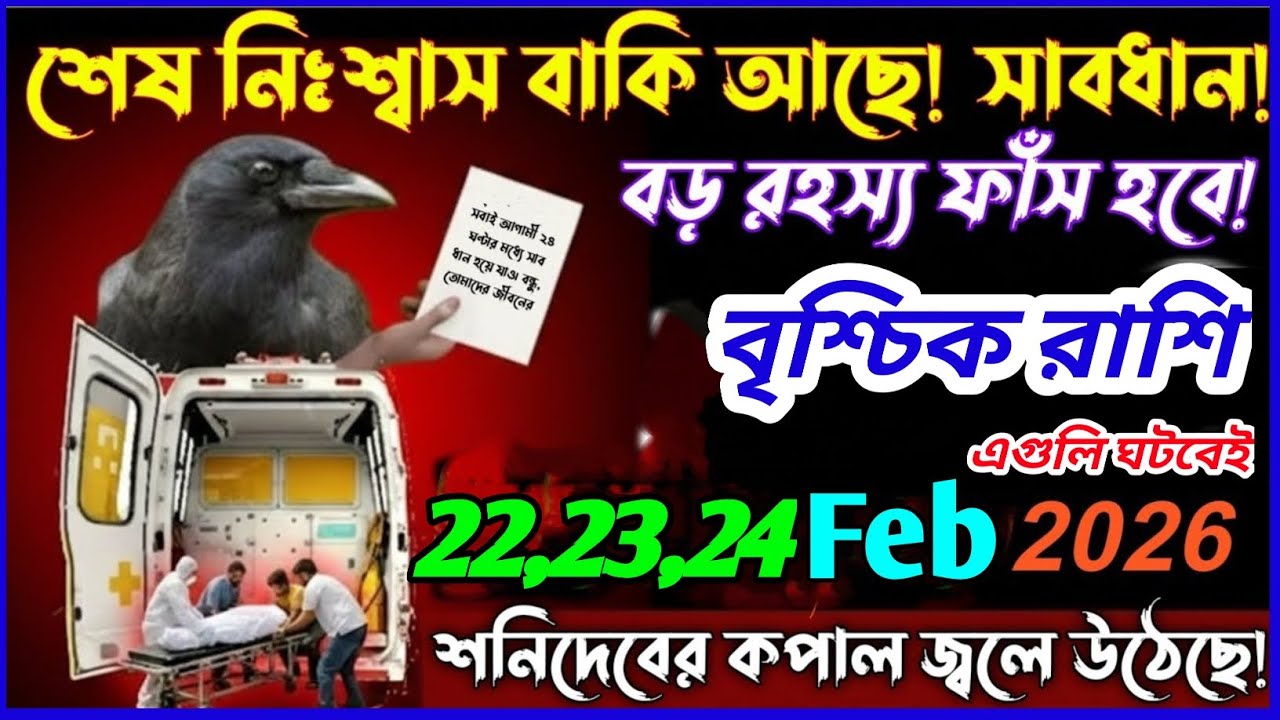 বৃশ্চিক রাশি 22 ফেব্রুয়ারি 2026 থেকে 23 ফেব্রুয়ারি 2026 কলিযুগে প্রথমবার ১০ টি অদ্ভুত ঘটনা ঘটবে|♏
