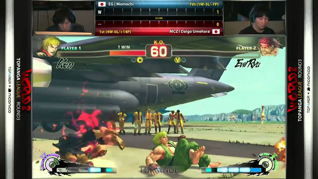 TOPANGA WORLD LEAGUE 2  Momochi (Ken) vs Daigo Umehara (Evil Ryu)   USF4