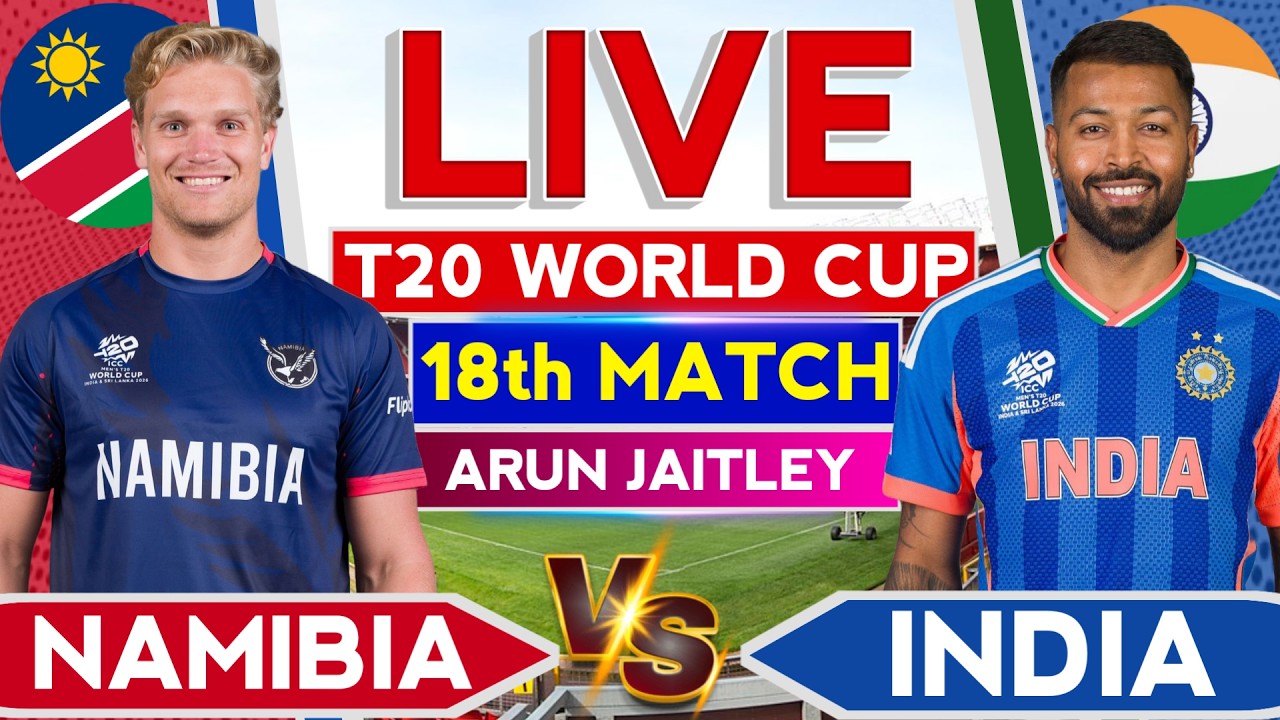 Live - India vs Namibia 18th Match | Cricket Live Score & Commentary | T20 WC Live | Ind vs Nam Live