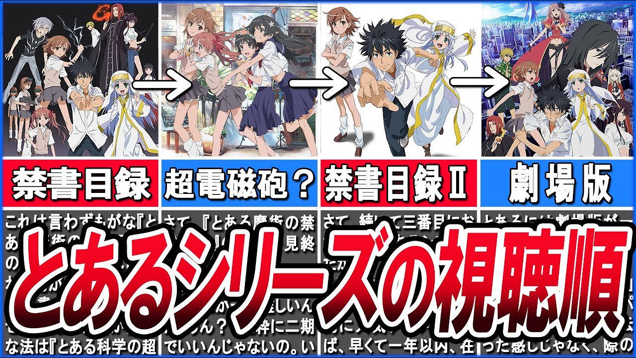 【とある魔術の禁書目録】とあるアニメシリーズの時系列と視聴順について徹底解説！！原作との楽しみ方も！【とある科学の超電磁砲】