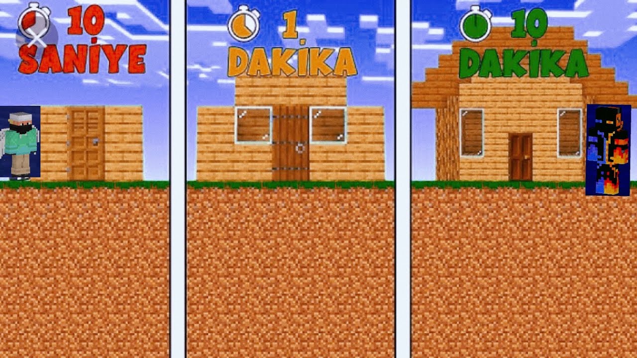 Minicraft da berat la birlikte 10SN 1DK 10DK da ev yapı yapma oynuyoruz