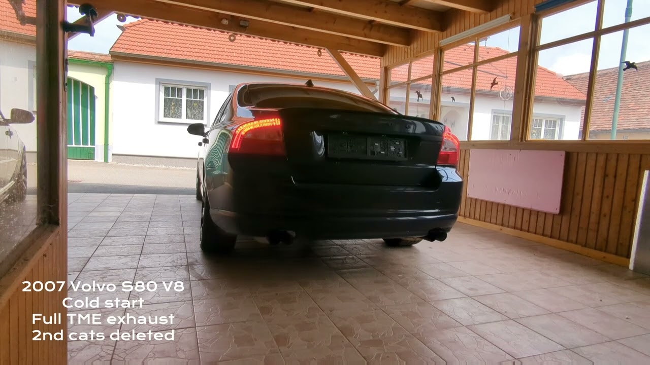 Volvo S80 V8 full TME exhaust system - cold start