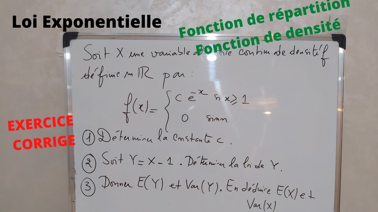 Loi Exponentielle / Fonction de répartition / Fonction de densité