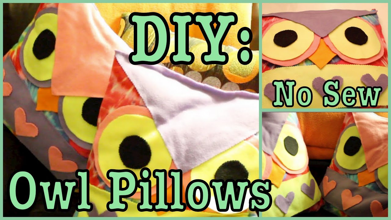DIY: OWL PILLOWS! *No Sew* | #Roomspiration