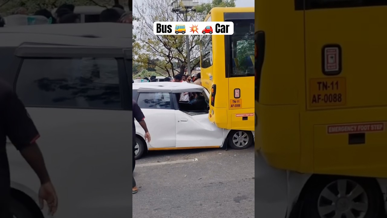 Bus 🚌 💥 🚙 Car  #accident #caraccident #viral #trending #shortsfeed #shorts #nikhilautotech