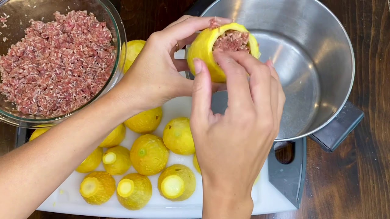 Stuffed Yellow Squash - Lebanese Kousa Mahshi or Cousa Squash