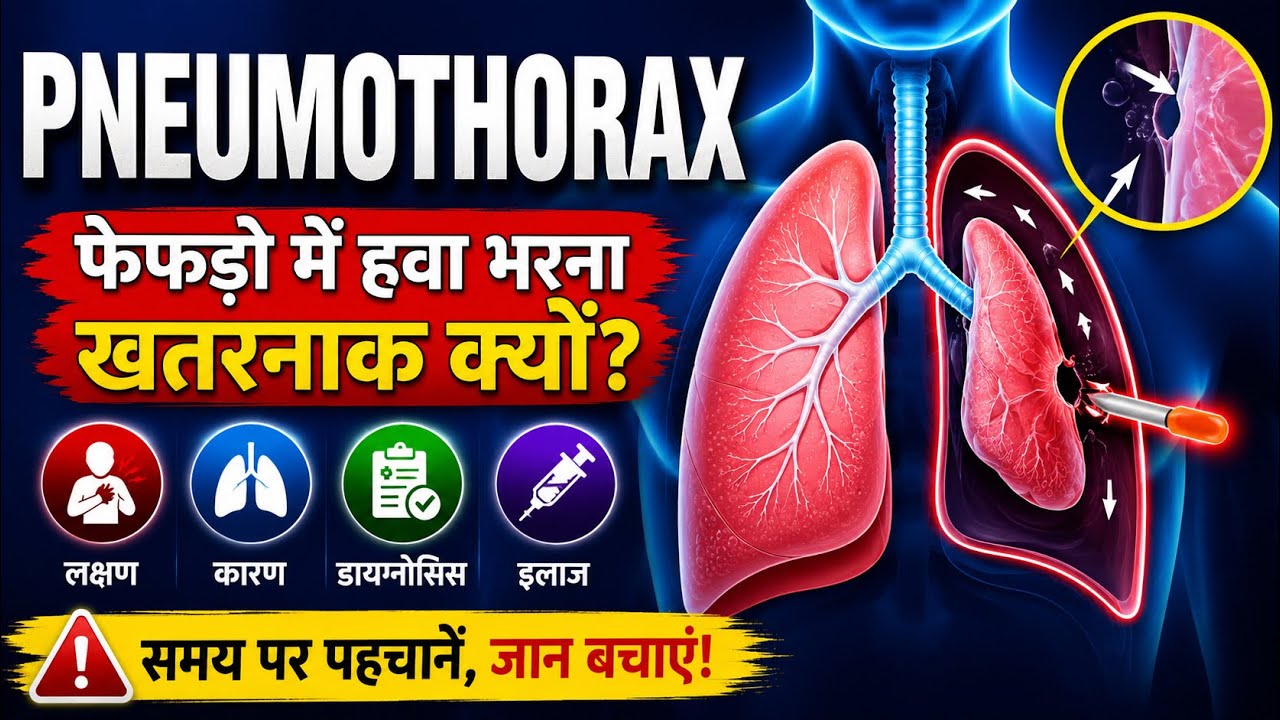 Pathophysiology of Pneumothorax | Treatment of Pneumothorax in Hindi