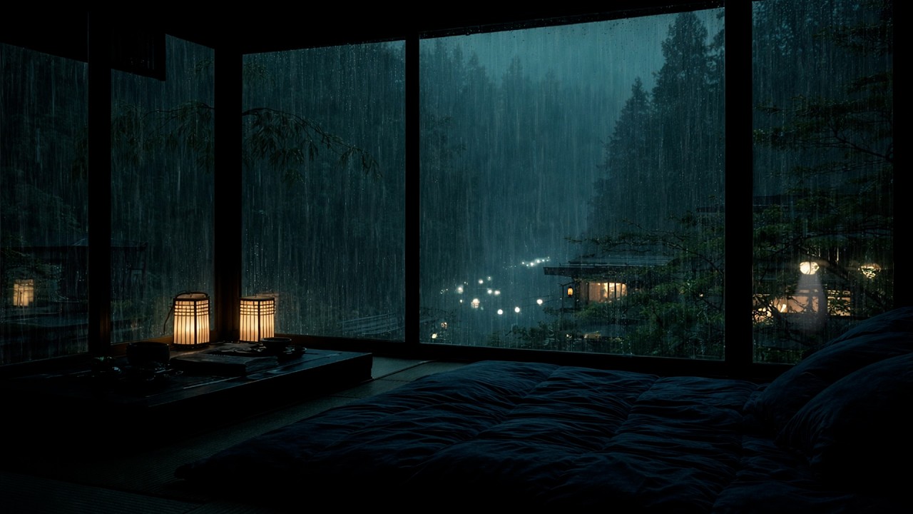 Sonidos de Lluvia en un Dormitorio Oscuro 🌧 Ambiente Relajante para Dormir Profundamente y Meditar