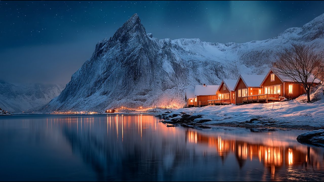 Nordic Ambient Mix (1 Hour) Sleep & Focus | Aurora Fjord Winter Soundscape