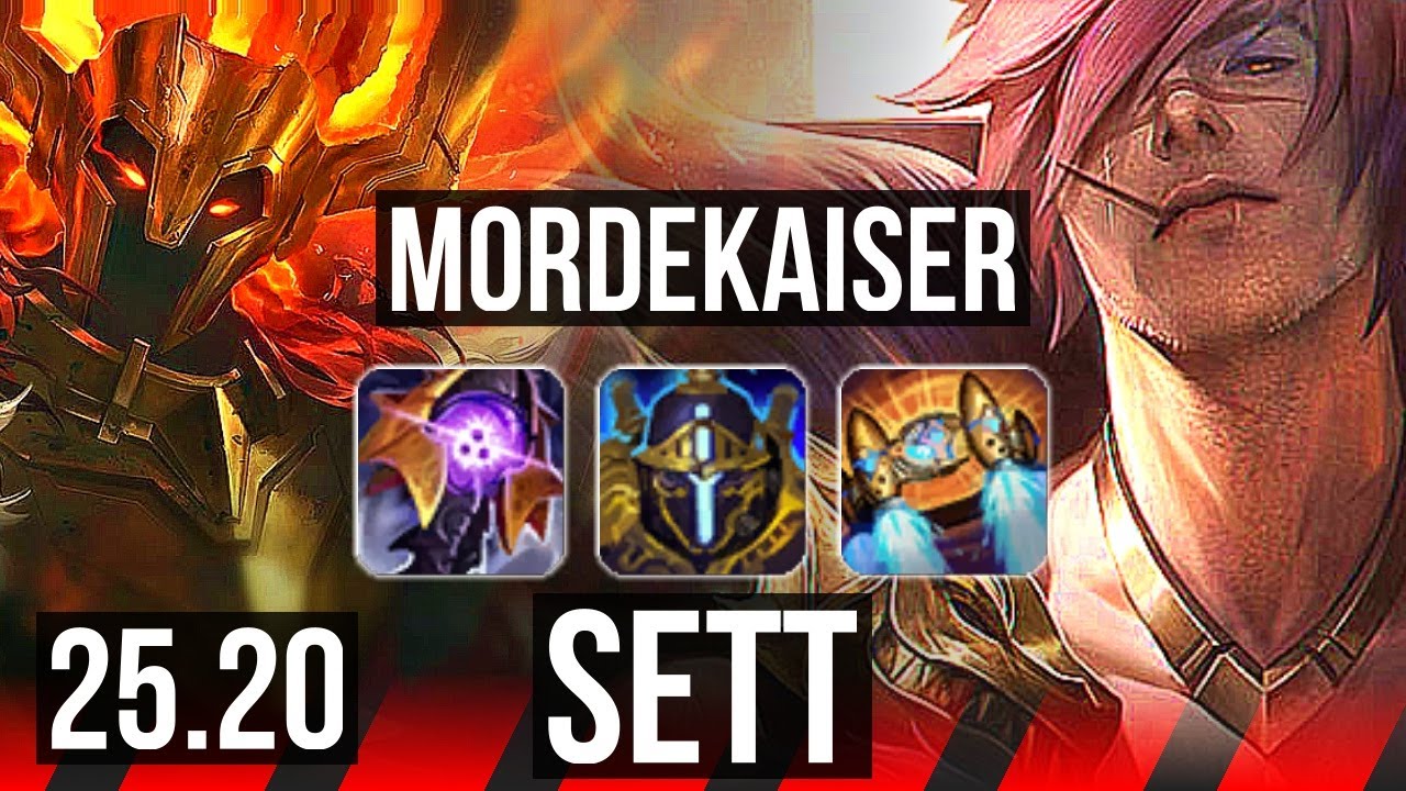 MORDEKAISER vs SETT (TOP) | 11 solo kills, 44k DMG, Godlike | KR Master | 25.20