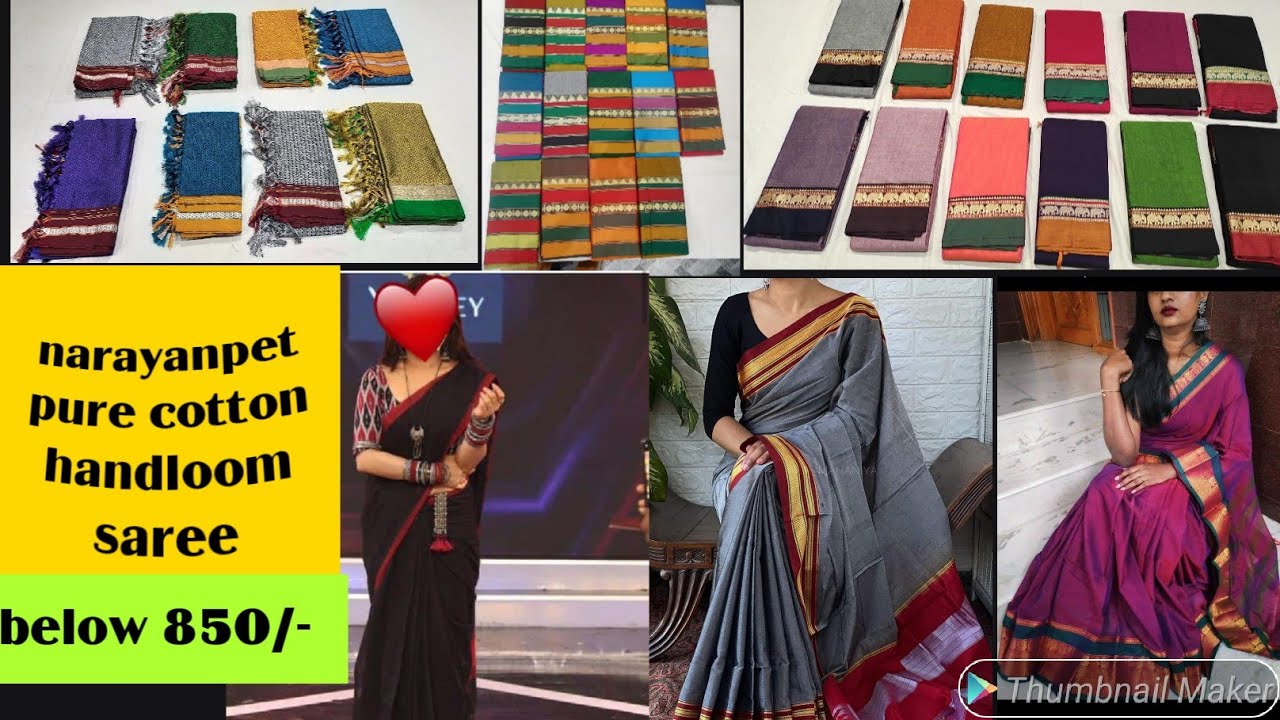 whatsapp 9392163038,below 850/-narayanpet handloomed saree pure cotton|wholesale on handloomed saree