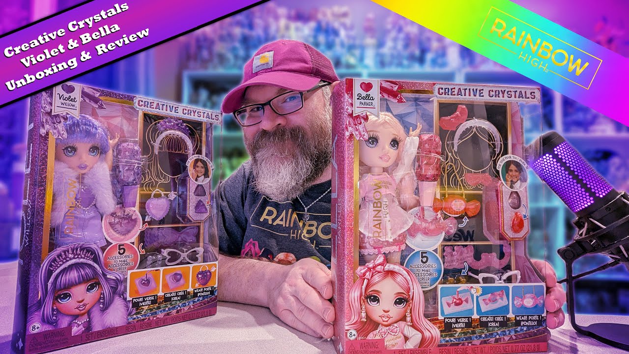 Распаковка и обзор Rainbow High Creative Crystals Violet Willow и Bella Parker