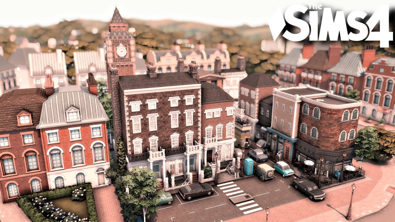 London Townhouses + More | No CC | The sims 4 | Stop motion Speed build | London Inspired Street