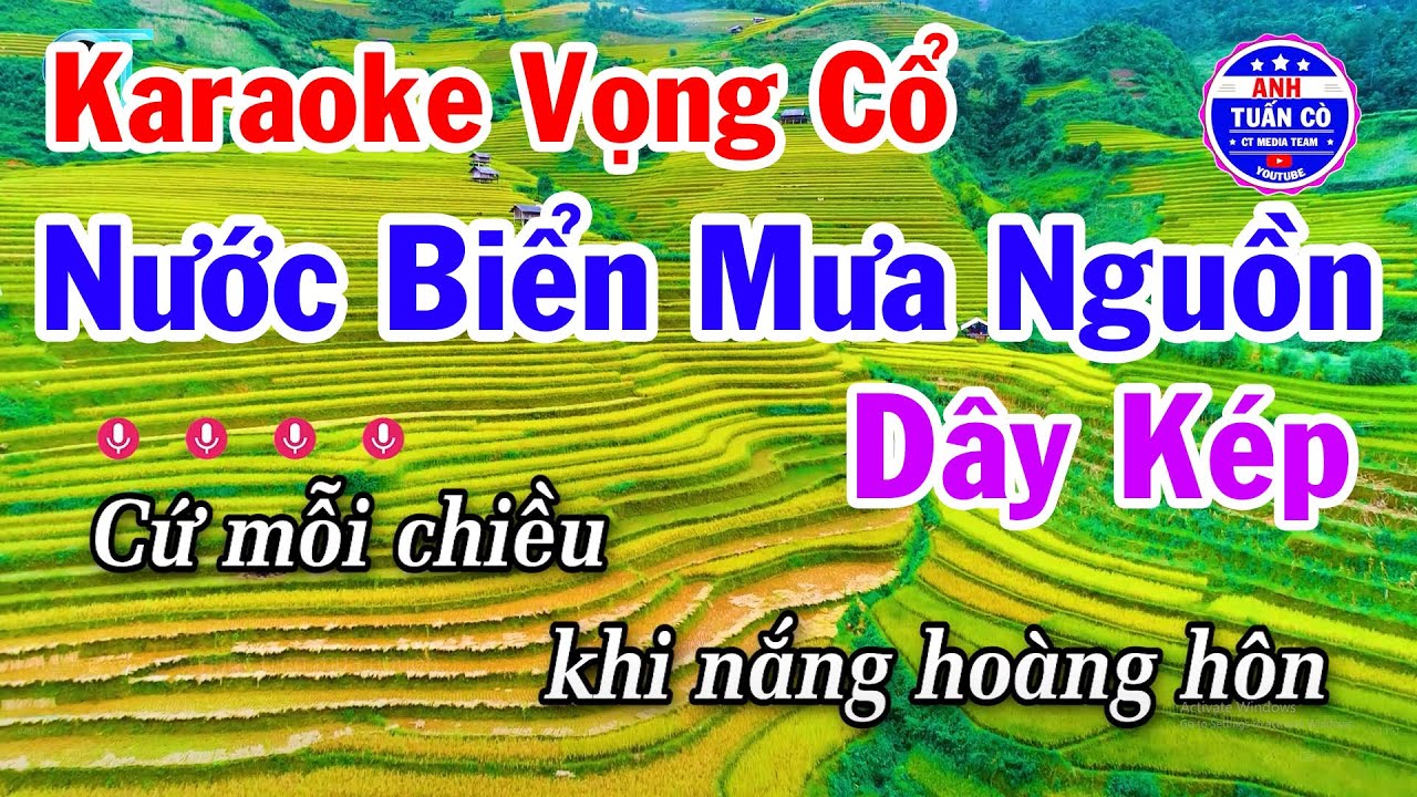 Karaoke Vọng Cổ Nước Biển Mưa Nguồn Dây Kép Beat