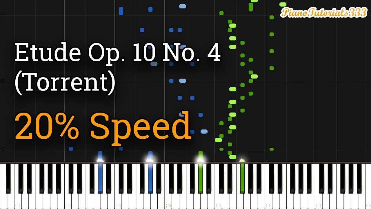 Chopin - Etude Op. 10 No. 4: Torrent (Slow Piano Tutorial) [20% Speed]