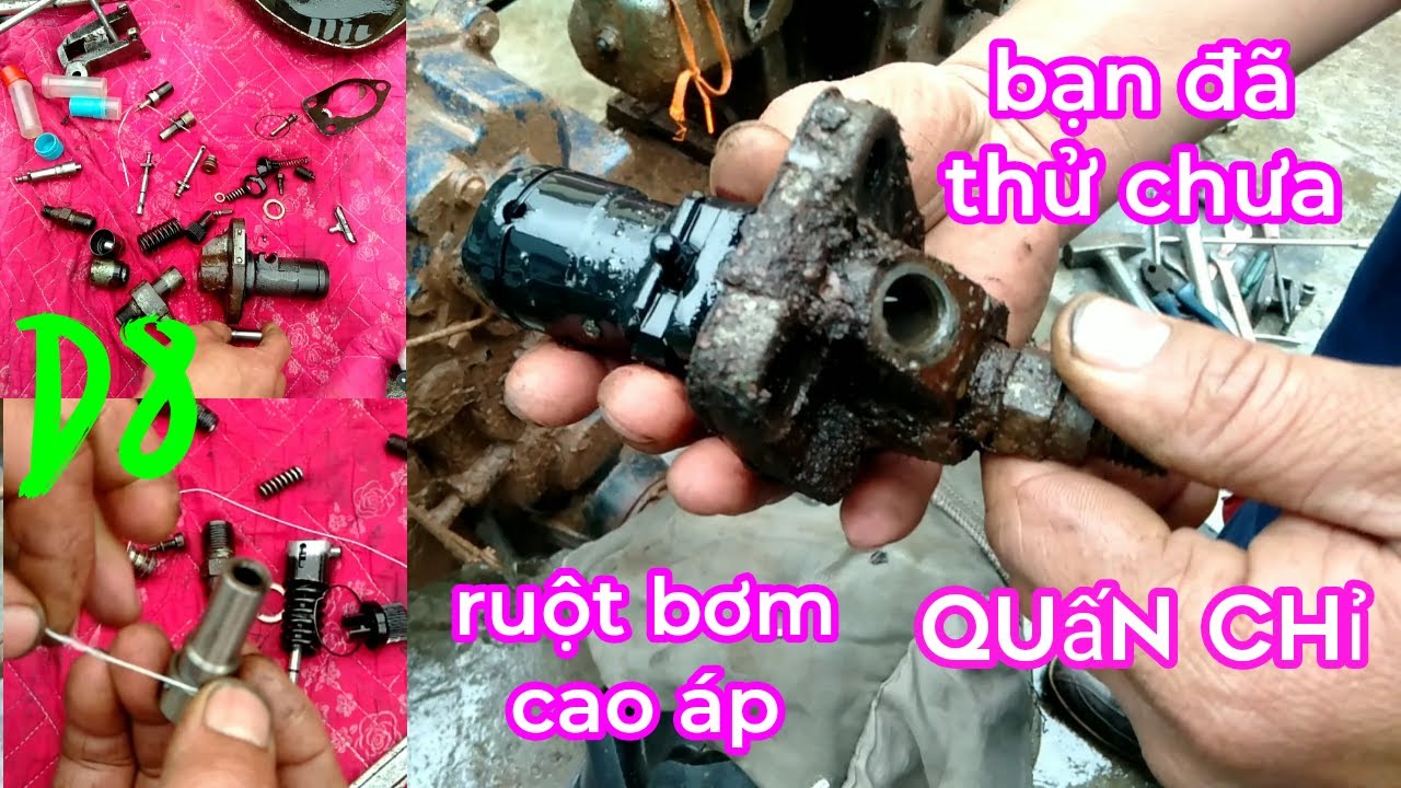 Hướng dẫn thay ruột bơm cao áp máy d8.#locmay_sửa,máy,cày,máy,nổ