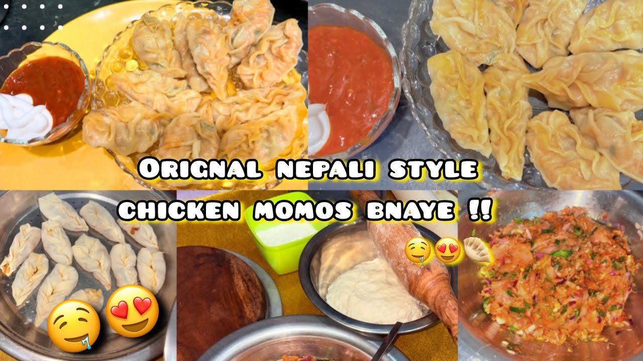 Orignal Nepali style chicken momos bnaye❤️🥰🤤sab nai ek sath milkar 💕 Must try recipe🤤