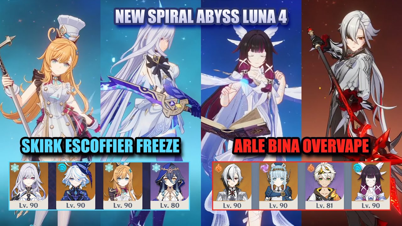 NEW Spiral Abyss Luna 4 | Columbina Arlecchino OverVape & Skirk Freeze | Genshin Impact