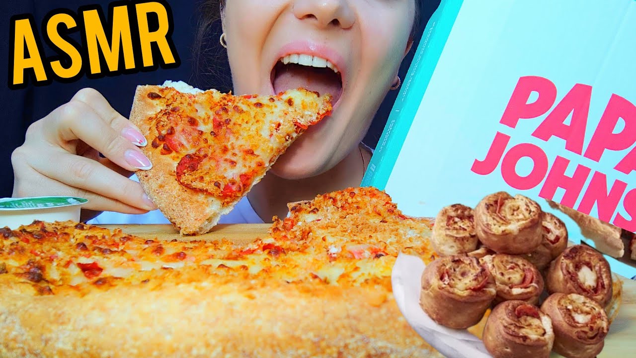 Papa John's Mukbang Asmr /🍕 Papa John's Pizza Asmr Mukbang/Chicken rolls Mukbang #1m #mukbang #asmr 