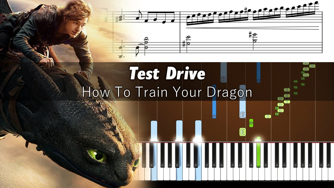How To Train Your Dragon - Test Drive - Piano Tutorial with Sheet Music