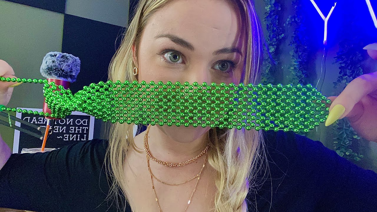 ASMR: Famous green beads, build up tapping, scratching, etc