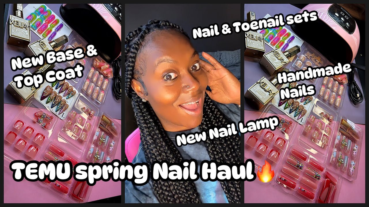 It’s Temu Time! Temu spring nail haul | Press on nails | Handmade nails | Nail supplies | Temu