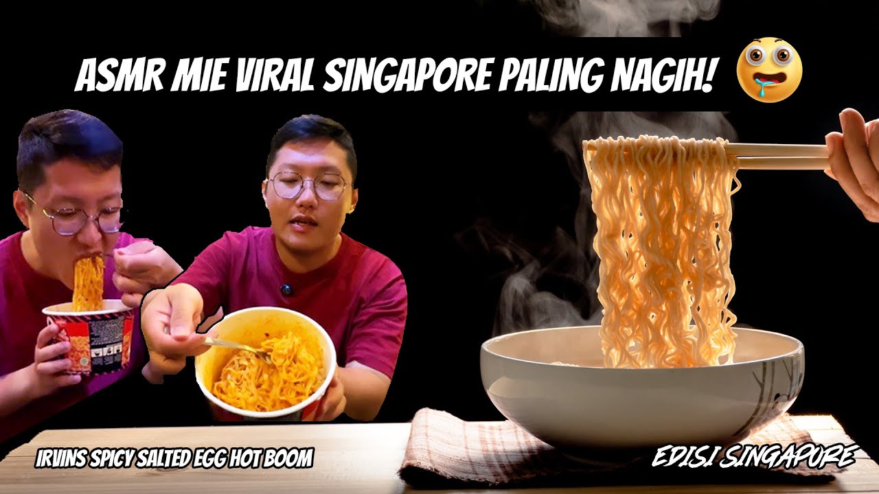 ASMR Irvins Spicy Salted Egg Noodle Singapore 🔥 Gurih, Asin, PEDASNYA NAGIH! 😱🍜 - 4K ULTRA HD