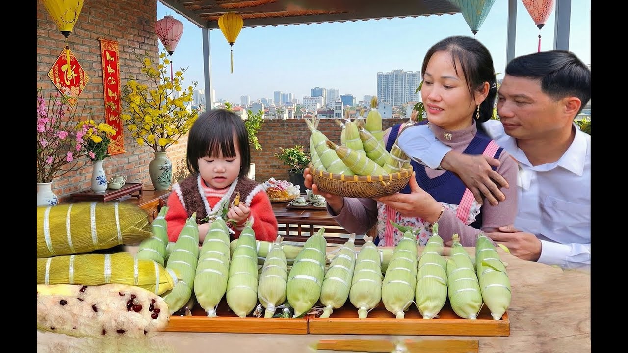 Wrapping Bánh Tét in Corn Husks?! The Most Satisfying Traditional Technique