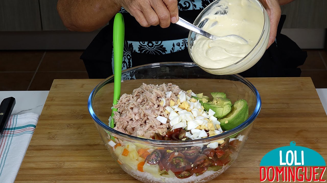 ENSALADA DE VERANO CON ARROZ Y PATATAS (PAPAS)🤩, no me canso de comerla. Fresca, fácil, y deliciosa