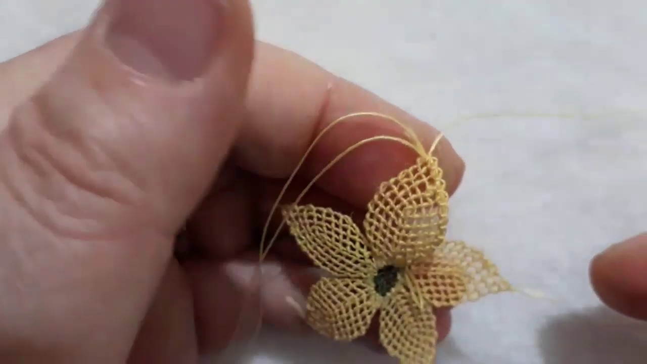 189-Nergis çiçeği(2) iğne oyası modeli anlatımlı yapılışı,needlelace, Handarbeitsmodelle,إبرة اللع