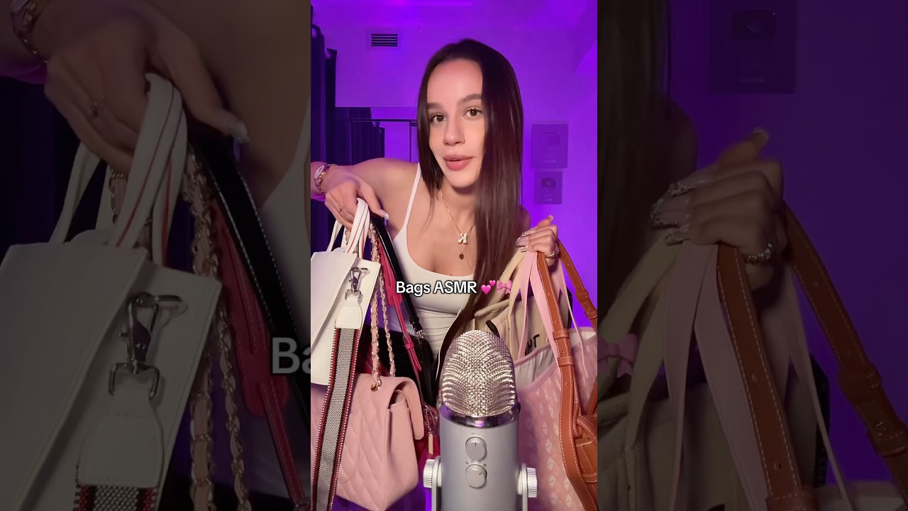 ASMR MY BAGS COLLECTION 😍🎀💕 Inspired by Vonto Dubai 😍 #asmr #tingles #asmrvideo #asmrsounds