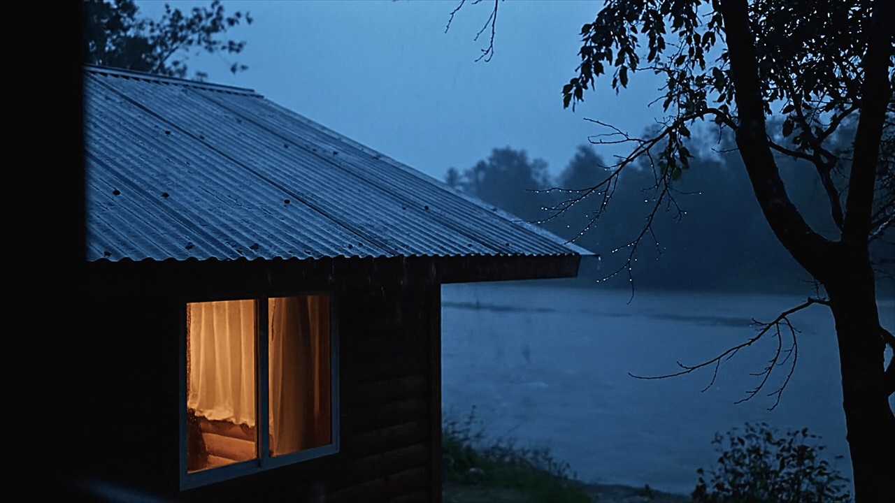 Barulho de Chuva para Dormir Profundamente e Relaxar - Chuva Relaxante e Trovões na Floresta à Noite