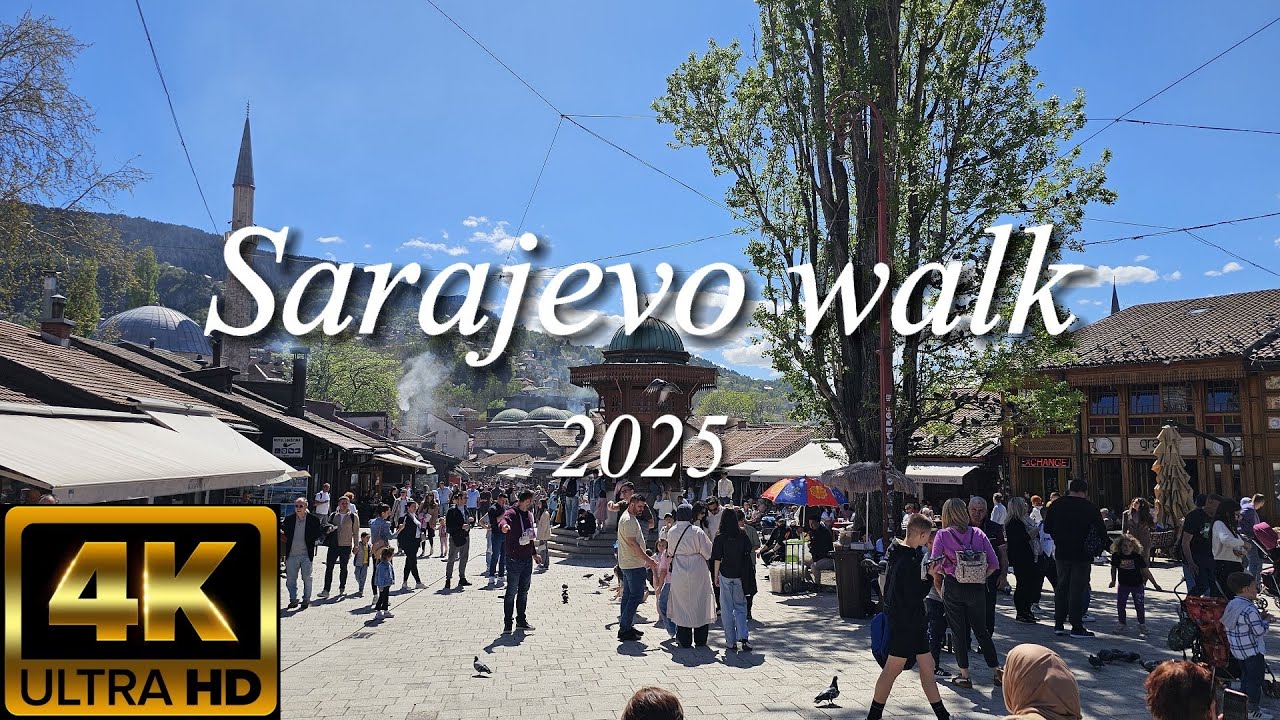 Sarajevo Walk Spring 2025 🇧🇦 | ASMR 4K HDR Walking Tour Bosnia and Herzegovina #sarajevo