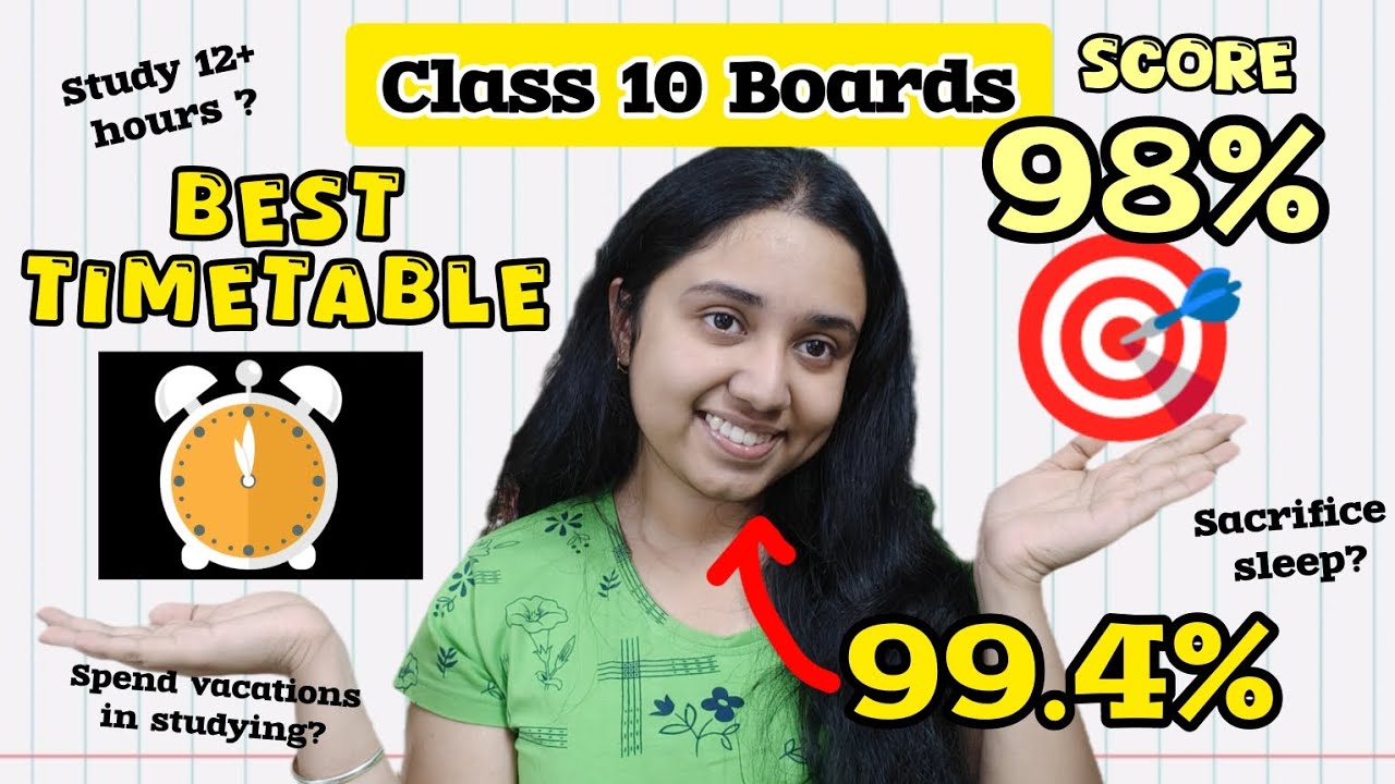 Best TIMETABLE for class 10 BOARDS 🔥🎯| 99.4%| TOPPER'S TIMETABLE #class10 #icse #cbse