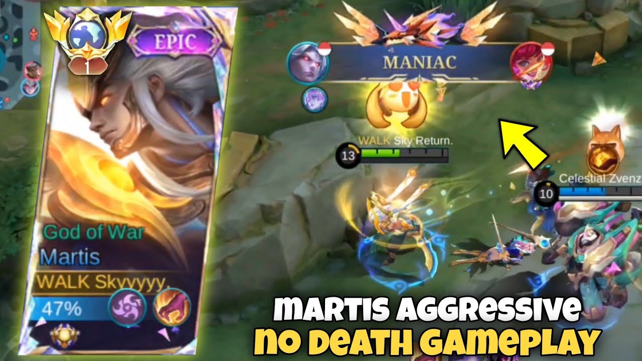 MANIAC!! TOP GLOBAL MARTIS PERFECT & SUPER AGGRESSIVE GAMEPLAY!🔥| BEST BUILD 2024