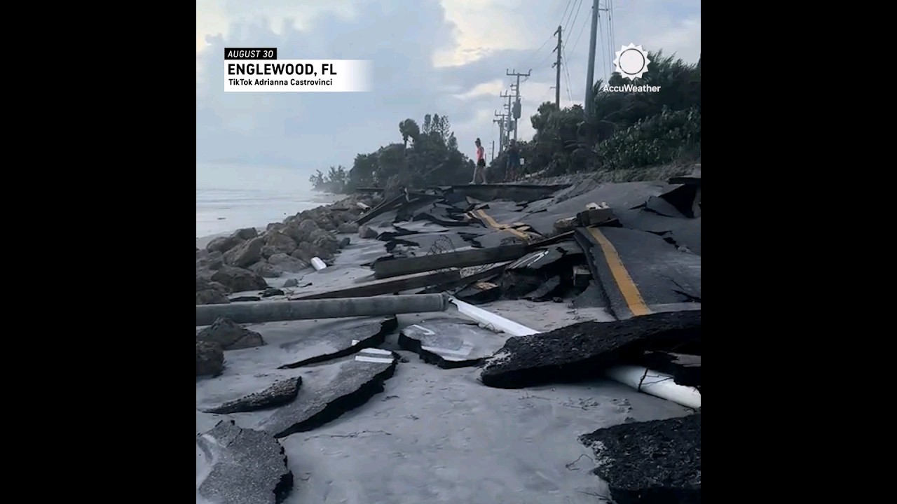Before and After Hurricane Idalia: Highway in Englewood, Florida
