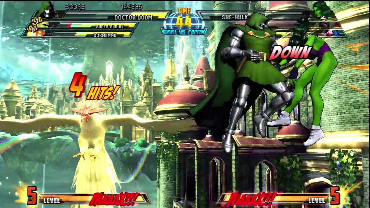 Marvel Vs Capcom 3 Arcade Mode (Part 15 Doctor Doom ,Dormammu,Super-Skrull)