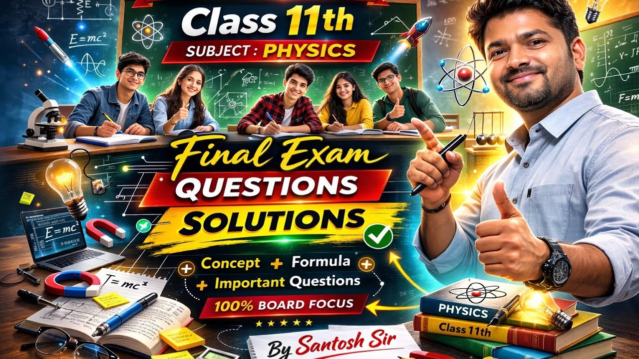 class 11th // final exam 2026 physics questions solutions // By Santosh sir